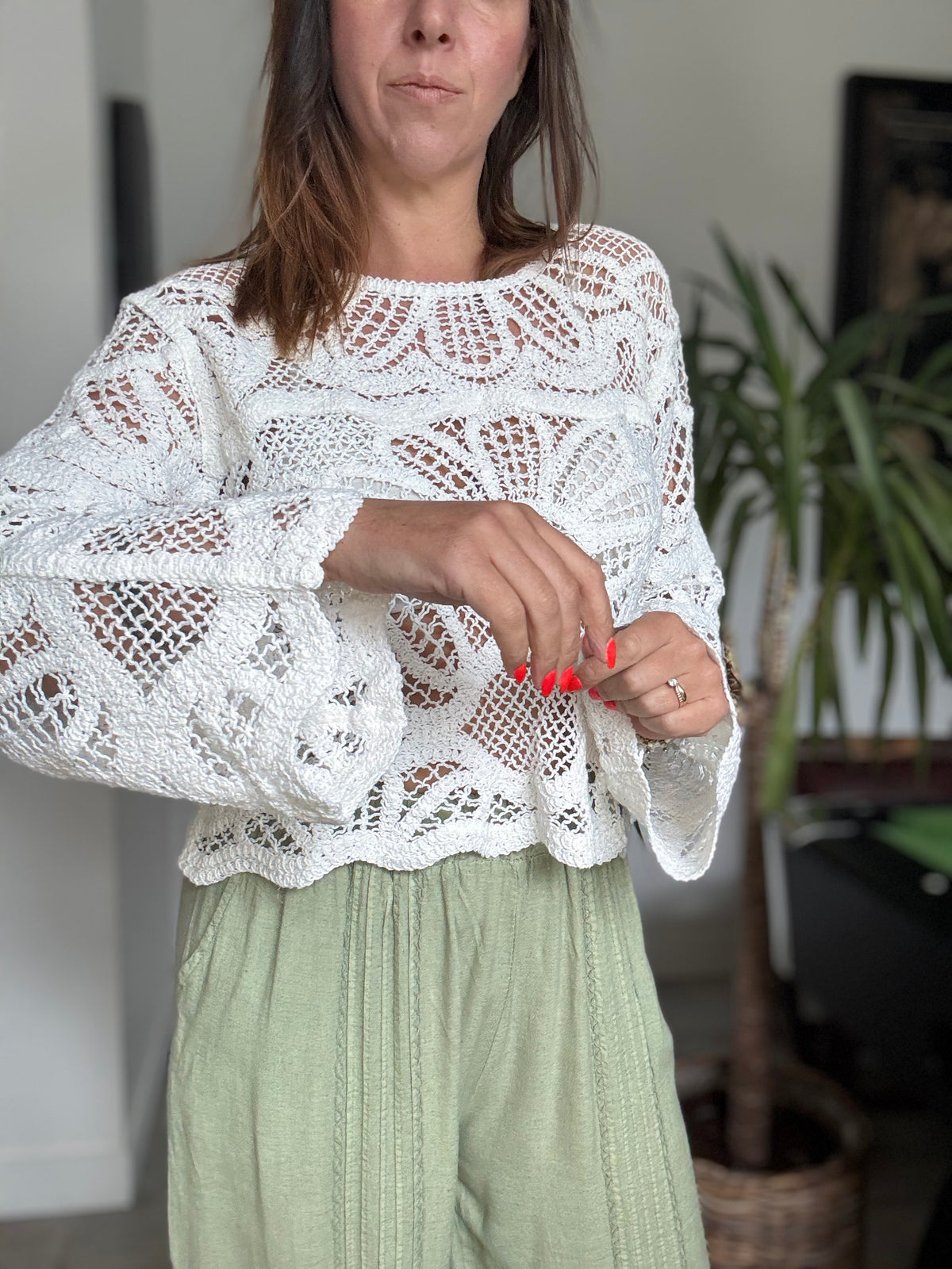 Top crochet blanc LILYA