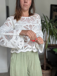 Top crochet blanc LILYA