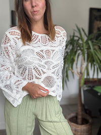 Top crochet blanc LILYA