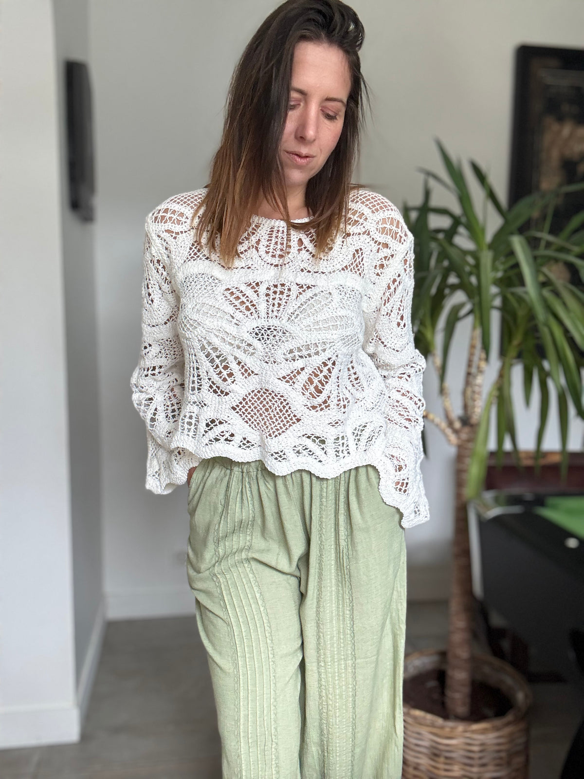 Top crochet blanc LILYA