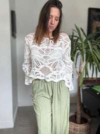 Top crochet blanc LILYA
