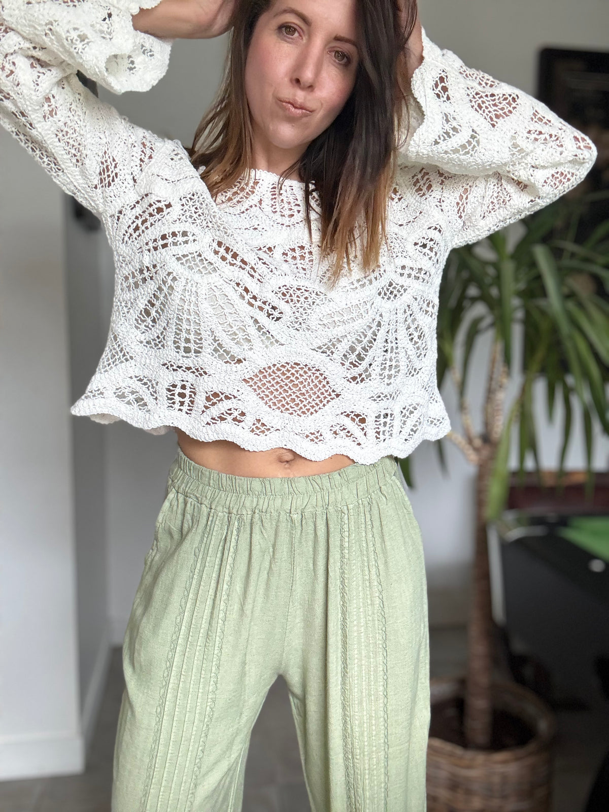 Top crochet blanc LILYA
