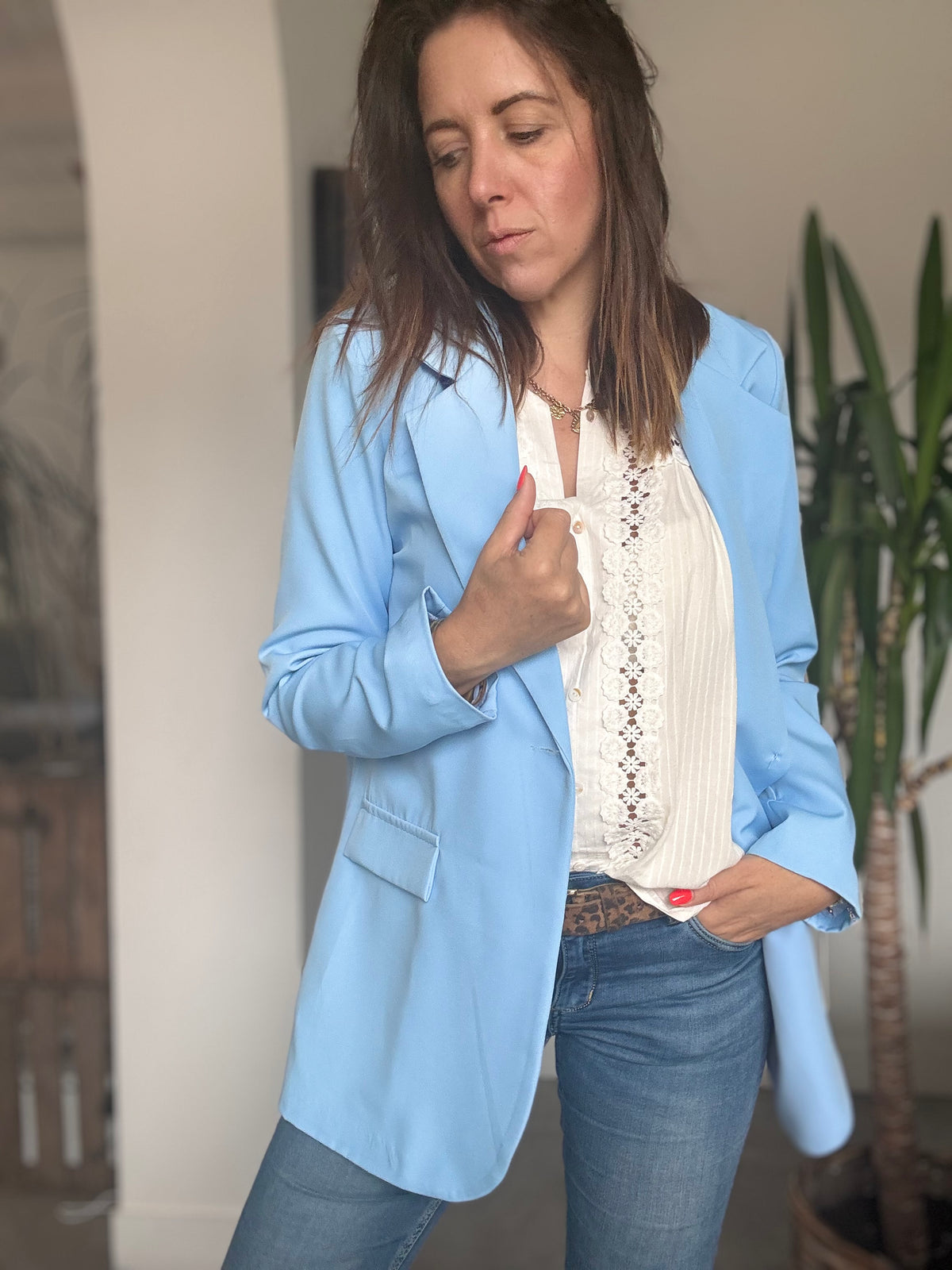 Blazer bleu ciel EMA
