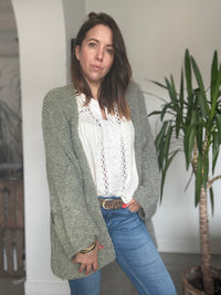 Gilet bouclette kaki star RACHELLE