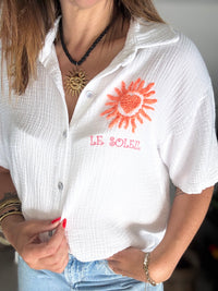 Chemise gaz de coton blanche NINA
