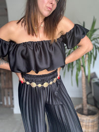 Ensemble noir satiné KIARA