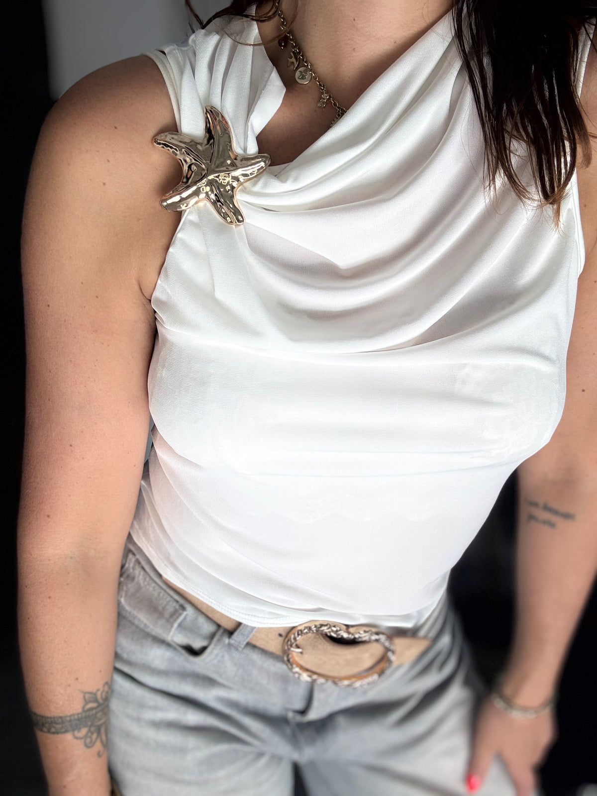 Top bijoux blanc ARIEL