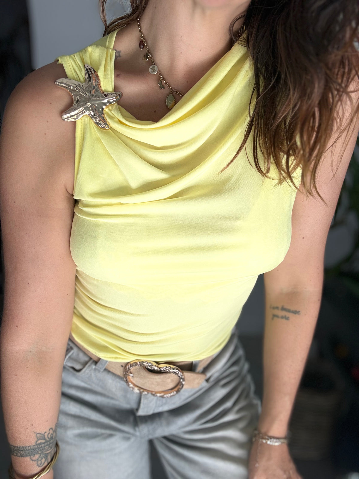 Top bijoux jaune ARIEL