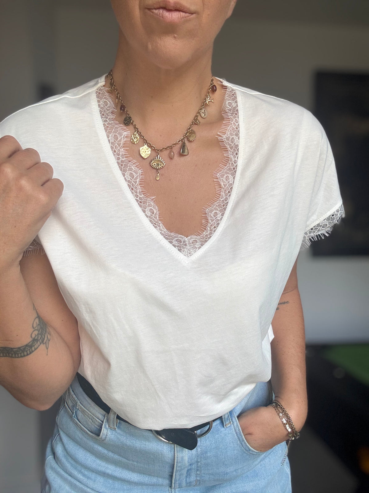 Tee-shirt blans dentelle LOLITA