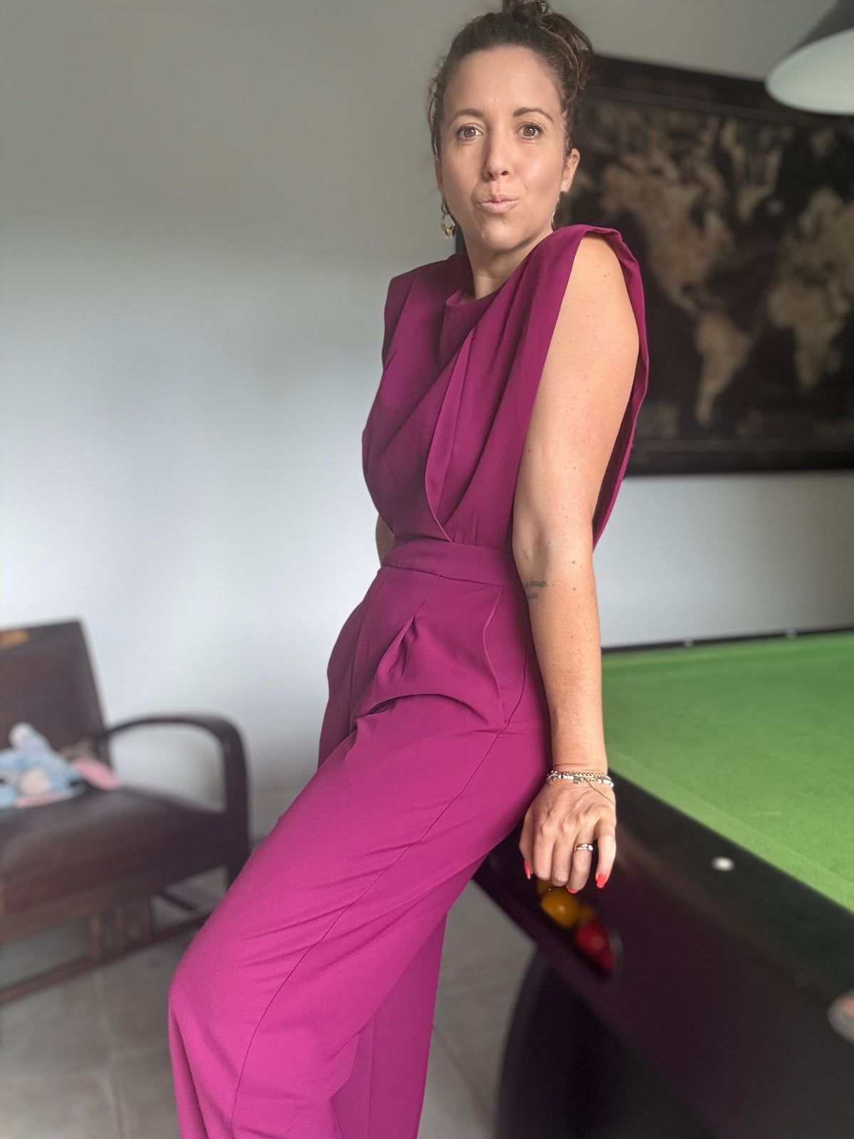 Combinaison pantalon prune LAURIE