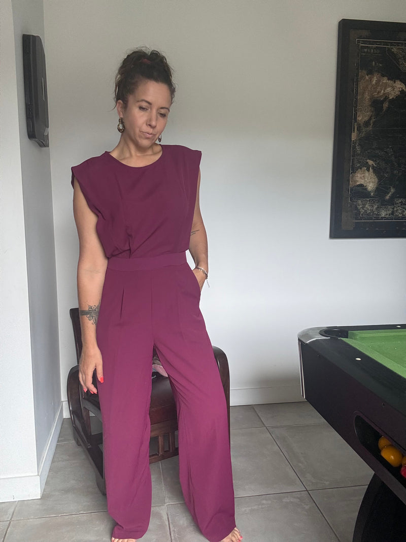 Combinaison pantalon prune LAURIE