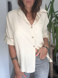 Chemise, lin beige INDIA