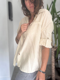 Chemise, lin beige INDIA