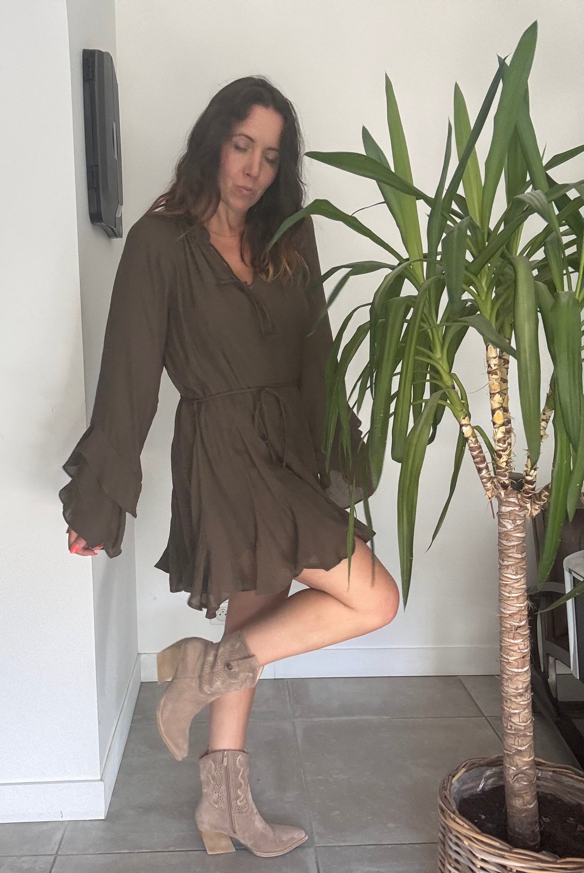 Robe manches longues chocolat KODA