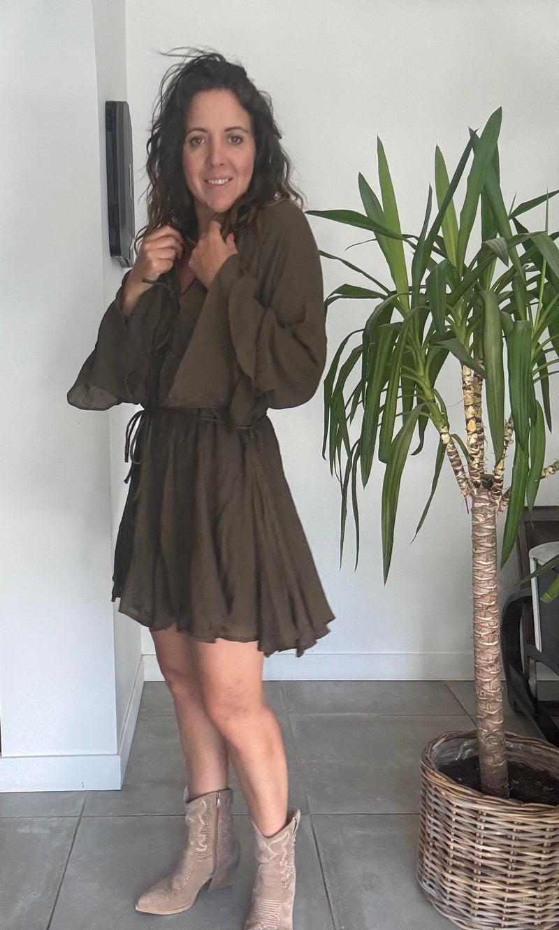 Robe manches longues chocolat KODA