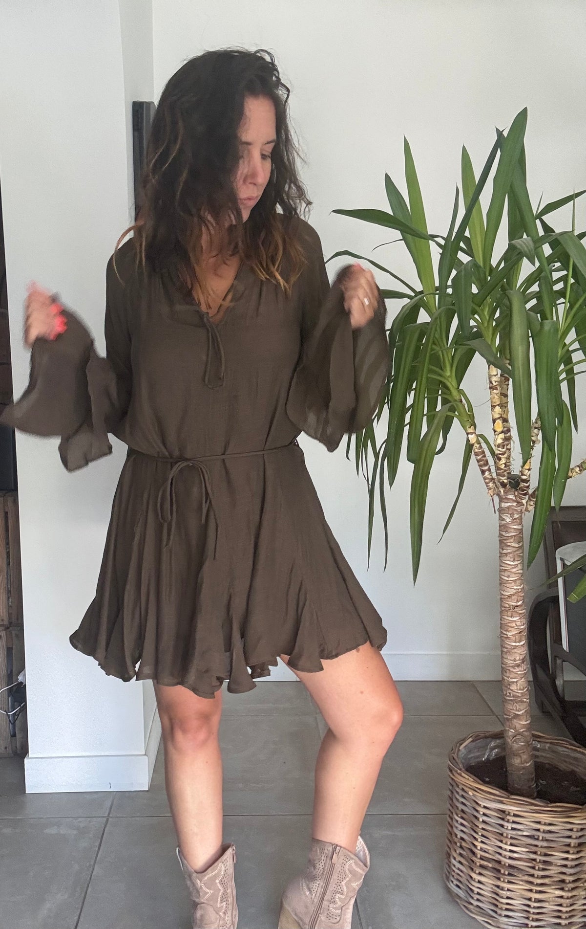 Robe manches longues chocolat KODA