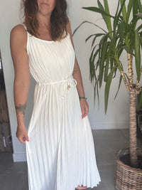 Robe longue blanche plissée MILLIA