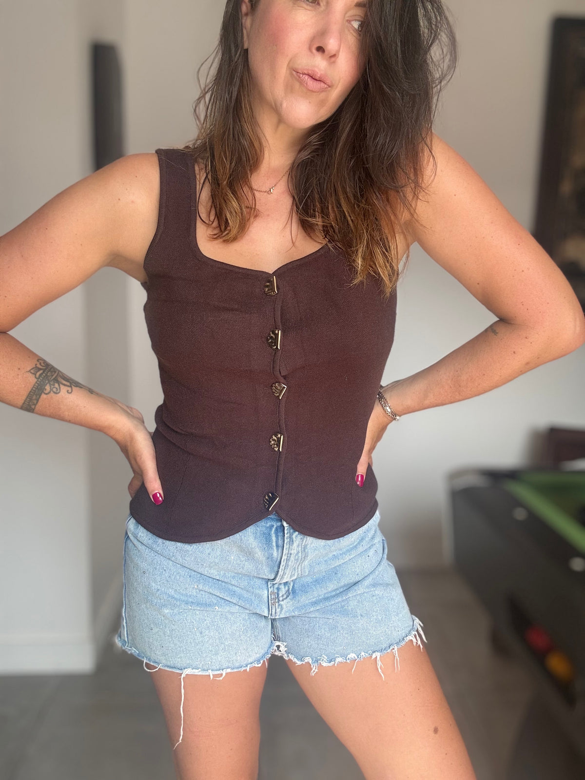 Top gilet chocolat MAYA