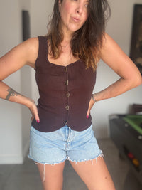 Top gilet chocolat MAYA