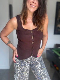 Top gilet chocolat MAYA
