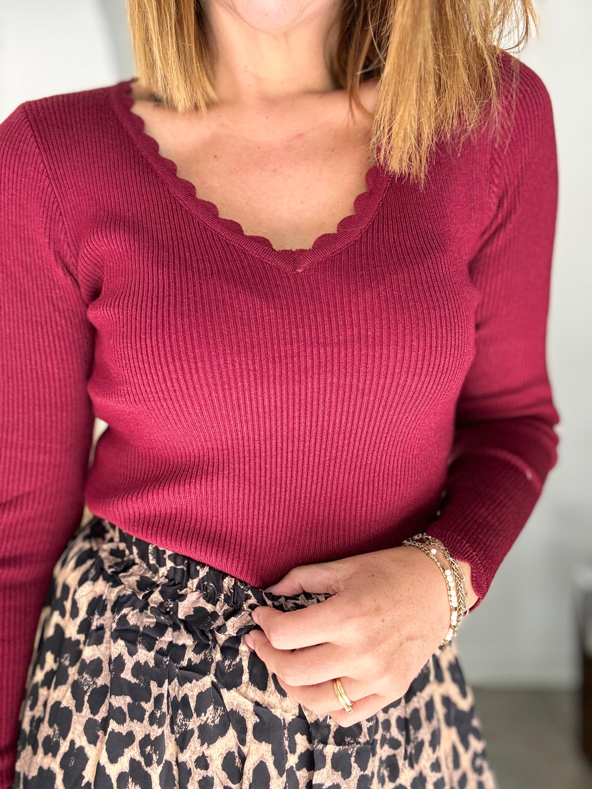 Pull fin  Bordeaux LUCAS