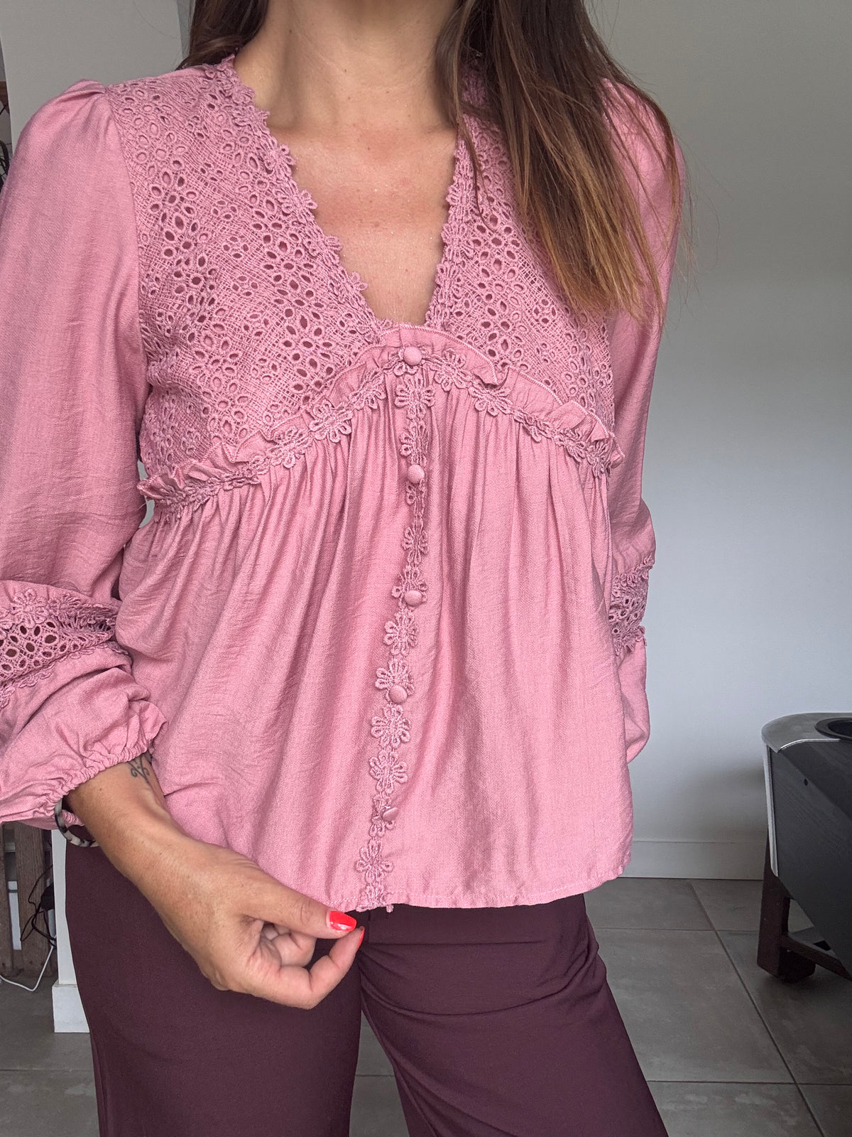 Blouse vieux rose ANNY