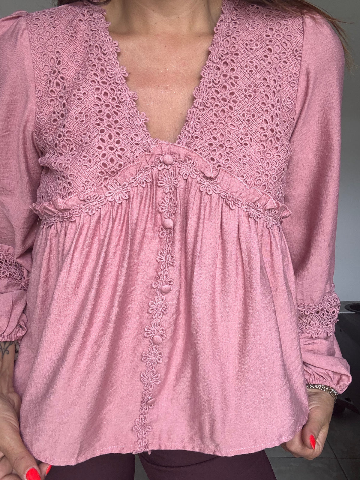 Blouse vieux rose ANNY