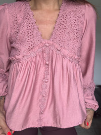 Blouse vieux rose ANNY