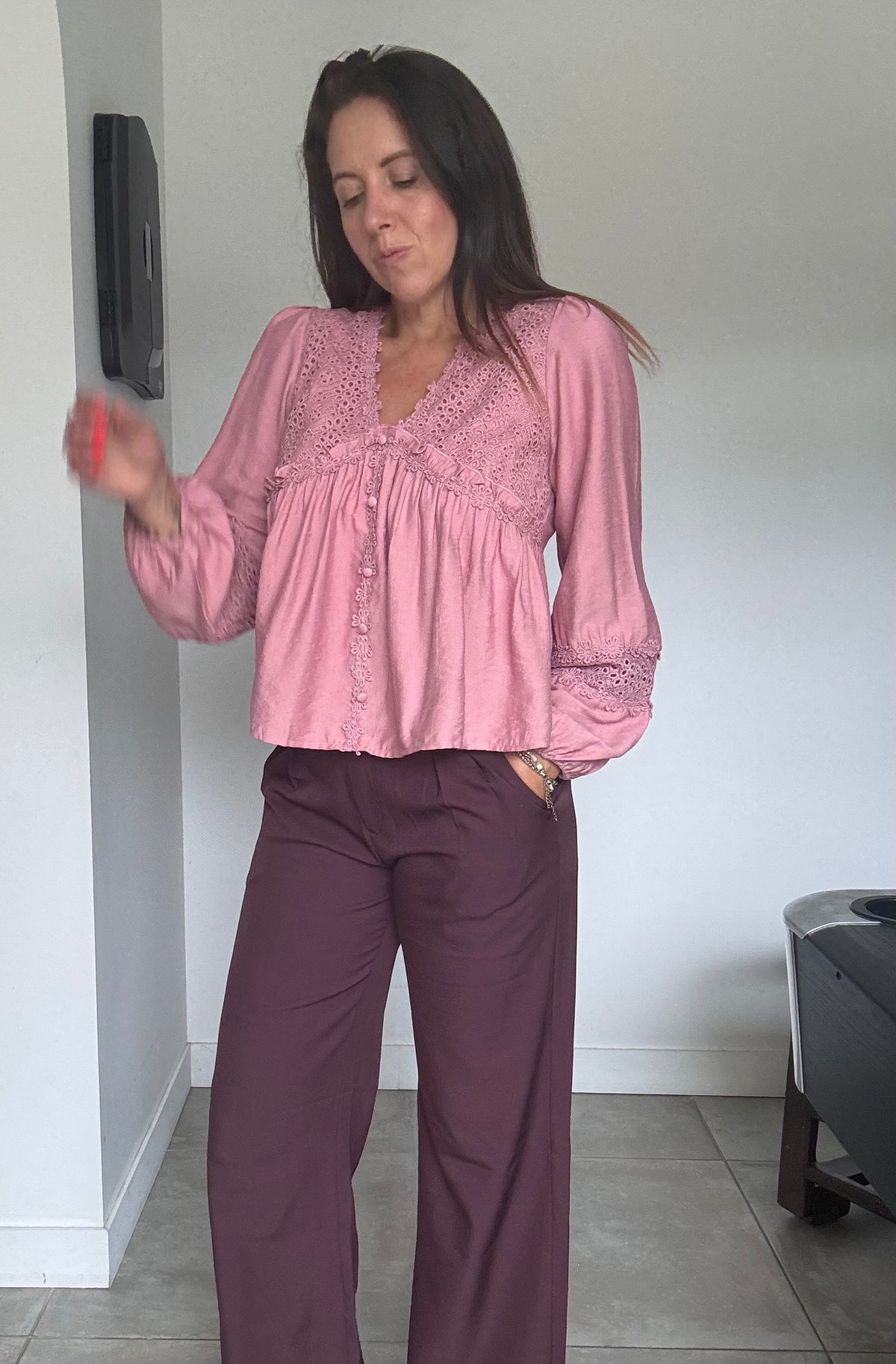 Blouse vieux rose ANNY