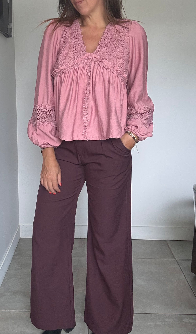 Blouse vieux rose ANNY