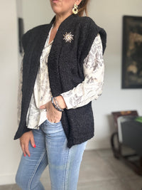 Gilet sans manches noir MINA