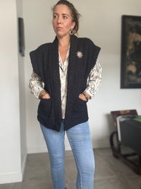 Gilet sans manches noir MINA
