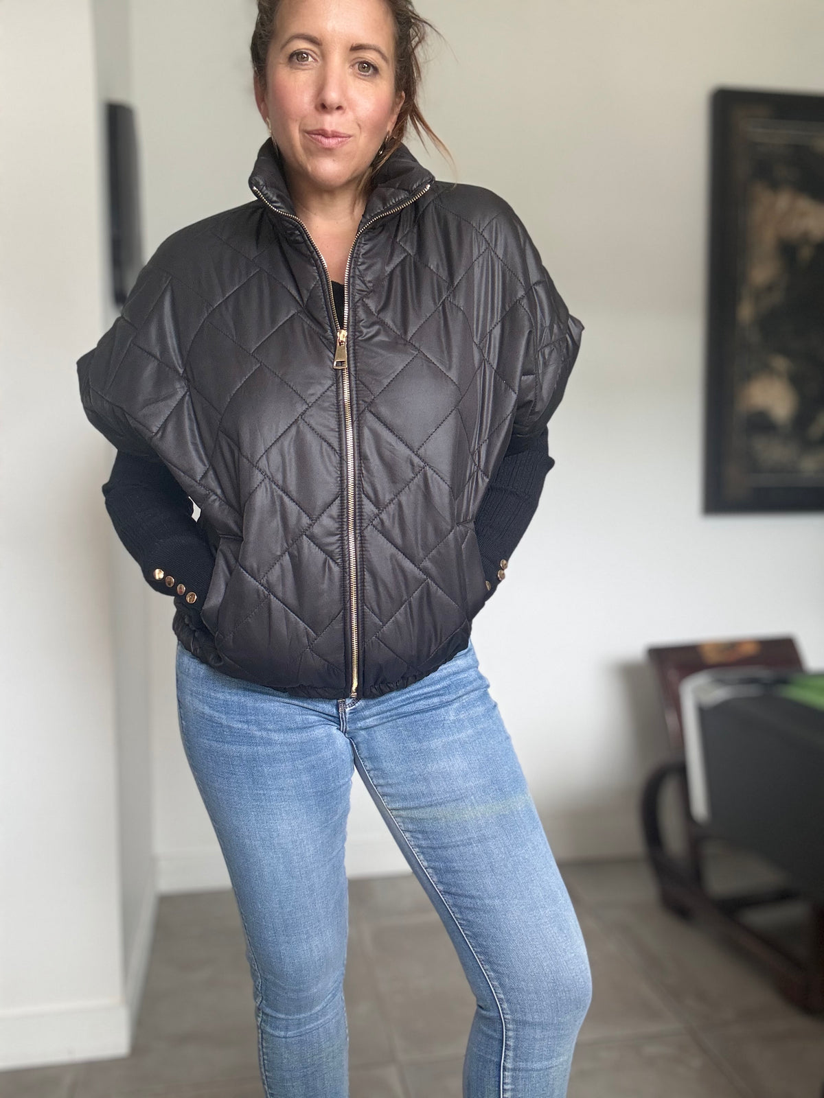 Doudoune sans manches noires ISABELLE