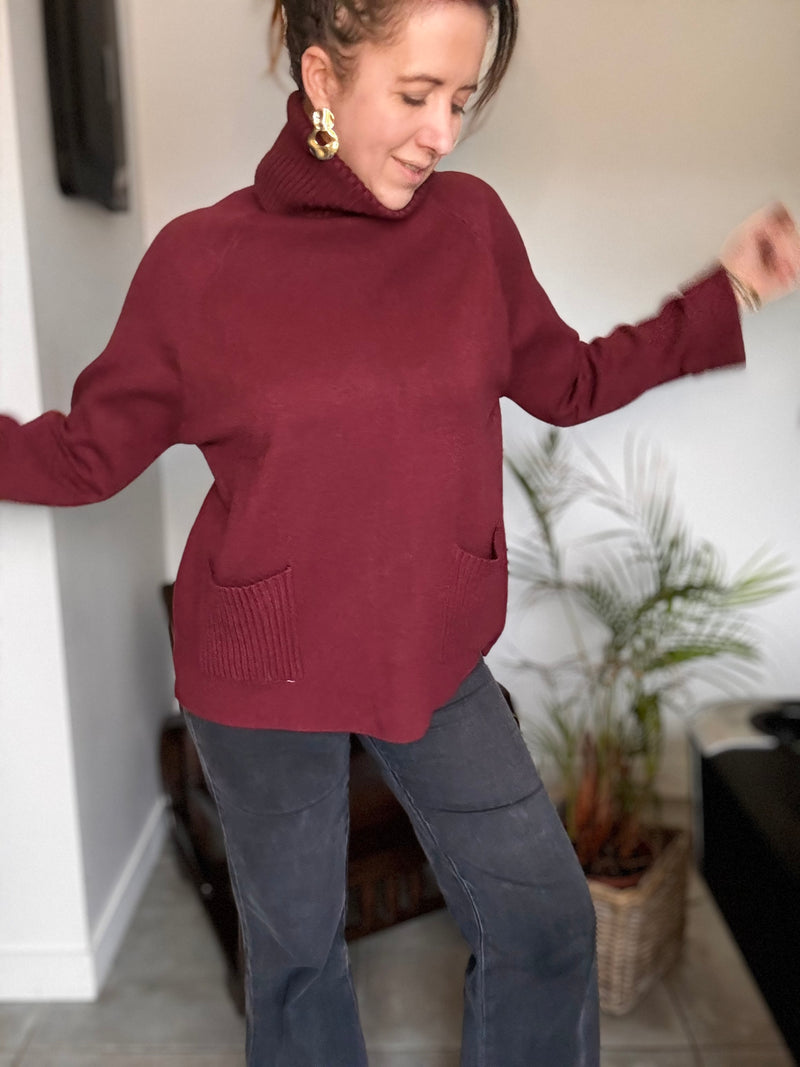 Pull bordeaux kAYE