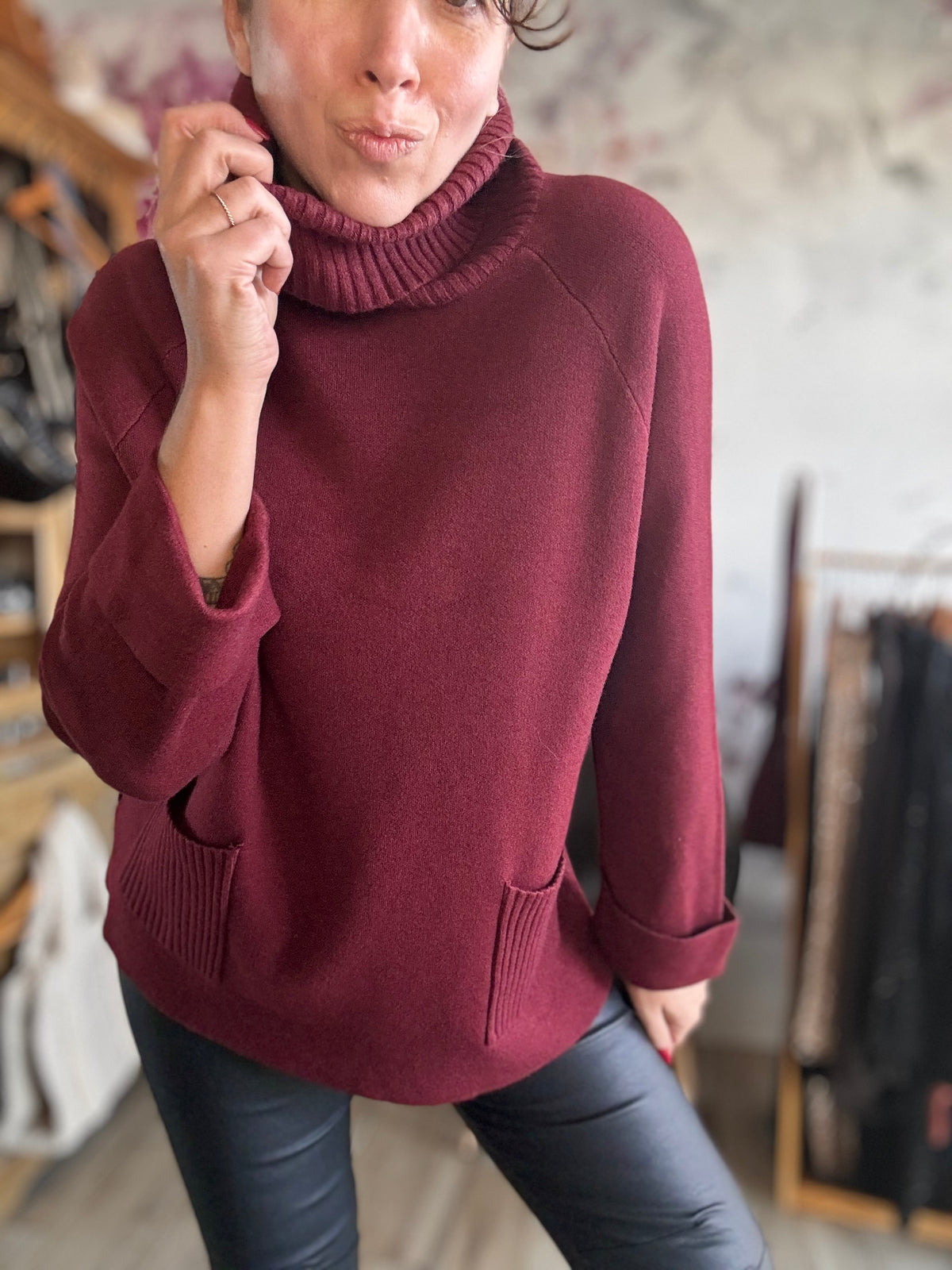 Pull bordeaux kAYE