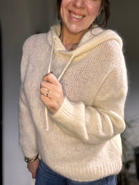 Pull à capuche blanc WENDY