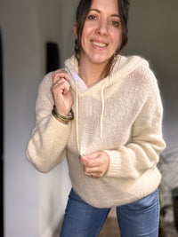 Pull à capuche blanc WENDY