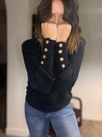 Pull LOU noir détails manches