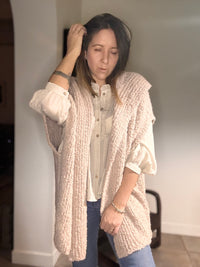 Gilet rose poudré blanc SEATTLE