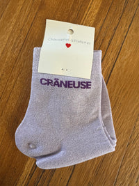 Chaussettes paillettes violettes CRÂNEUSE