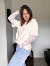 Tee-shirt blanc dentelle GABY