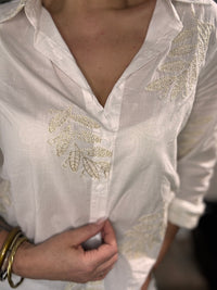 Chemise broderie feuillage LEAF