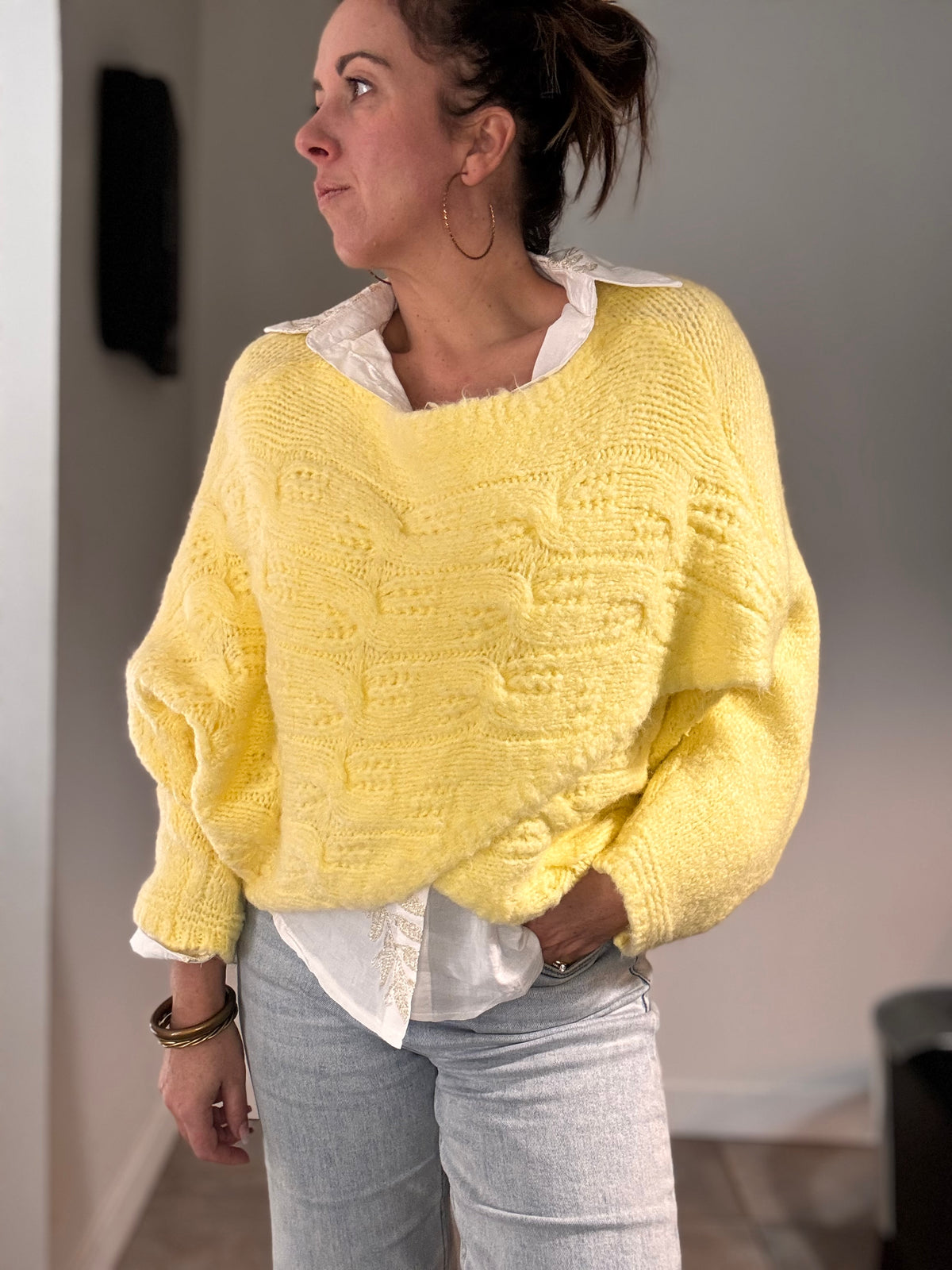 Pull jaune asymétrique MAYA