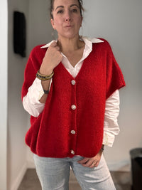 Gilet sans manches rouge JANE
