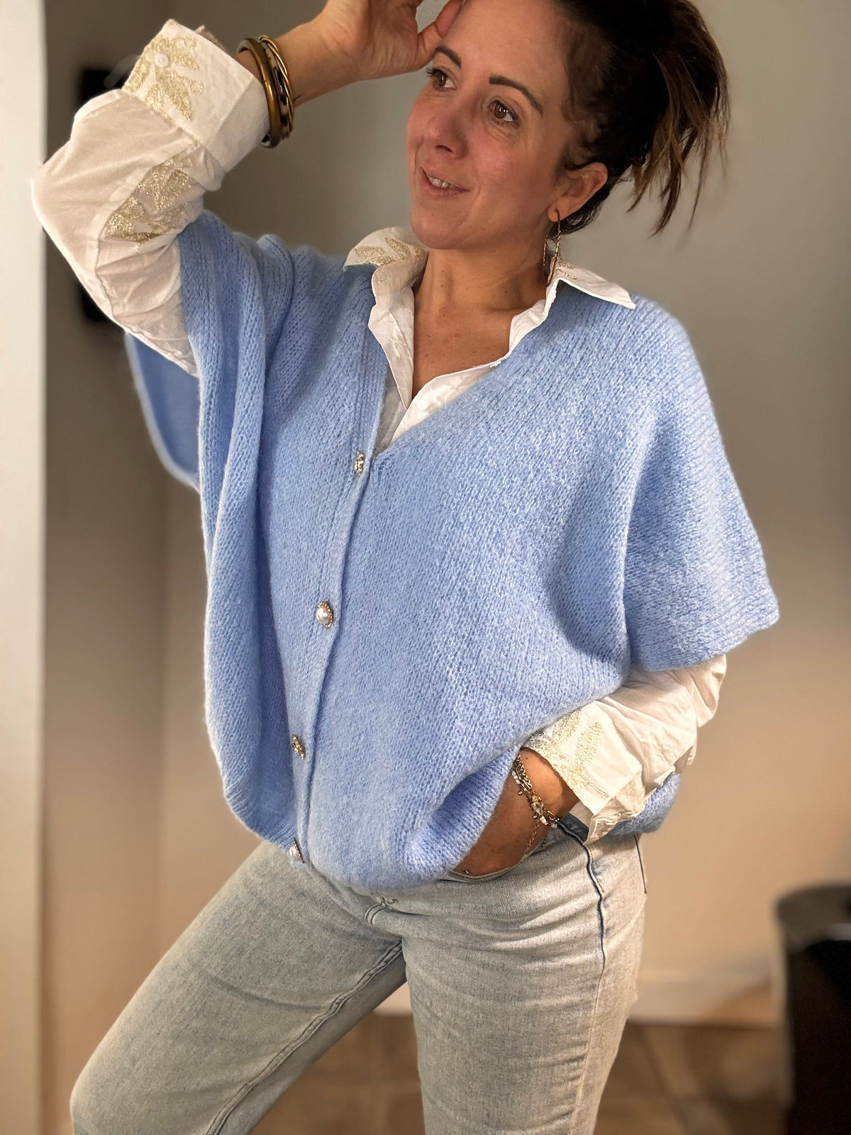 Gilet sans manches bleu JANE
